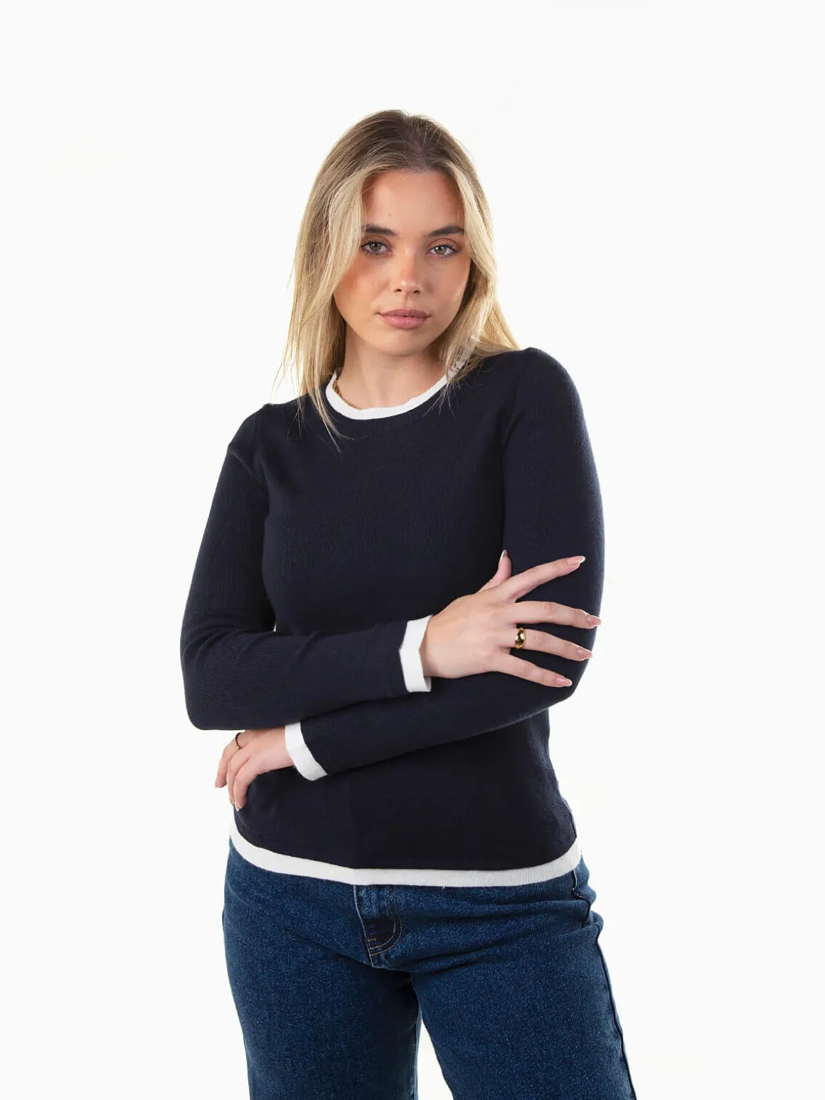 Camisola com detalhe em contraste