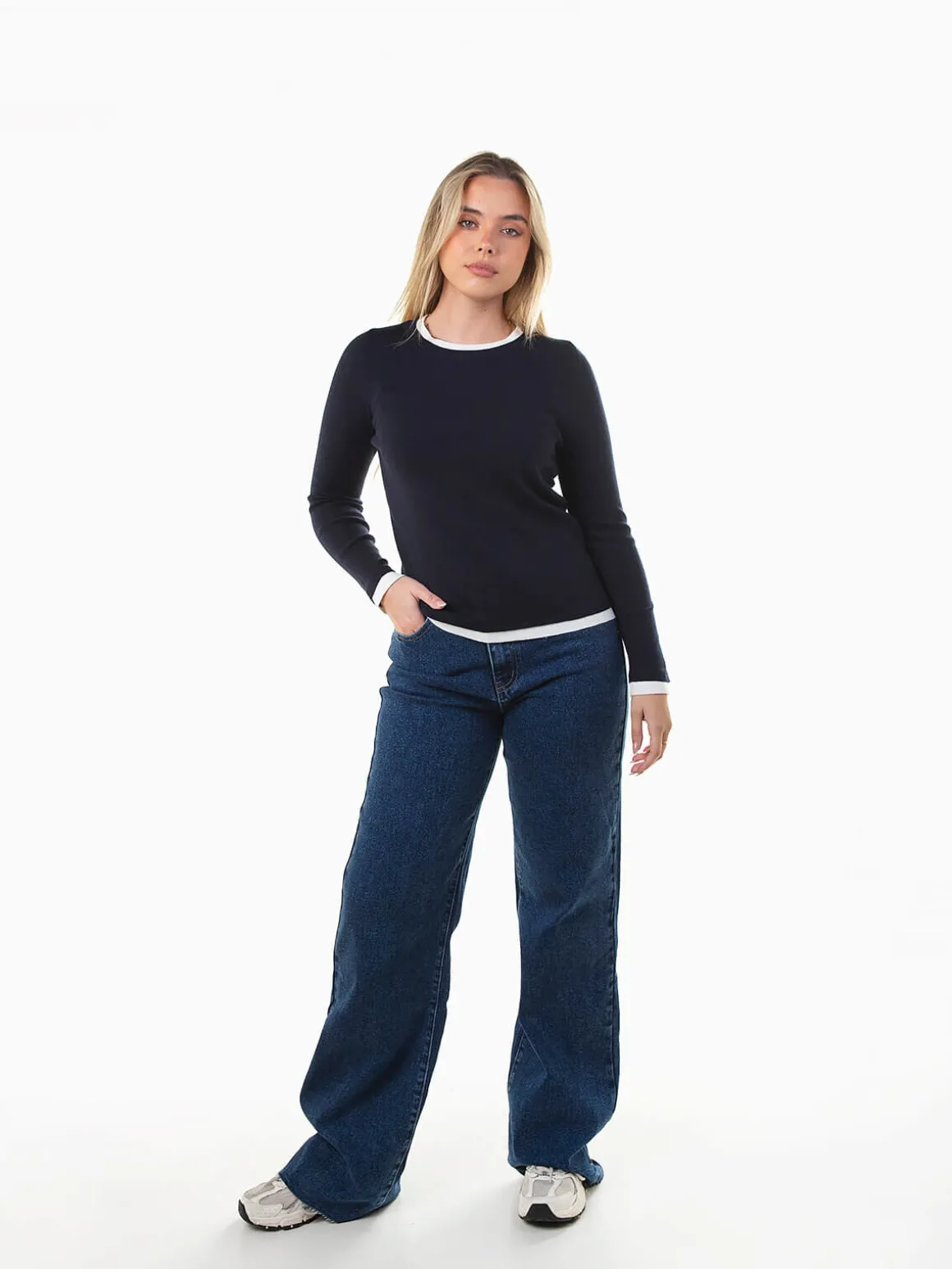 Camisola com detalhe em contraste