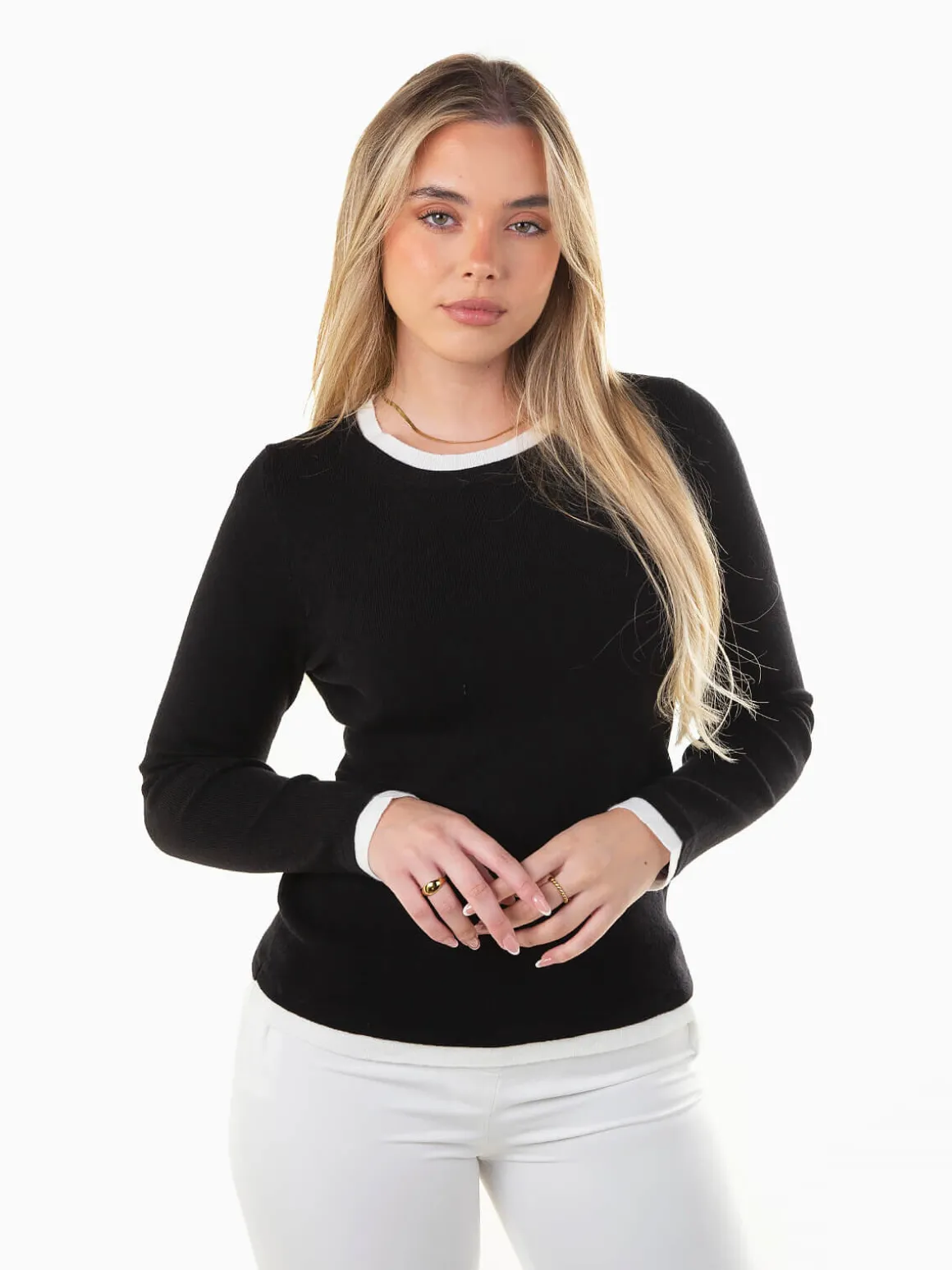 Camisola com detalhe em contraste