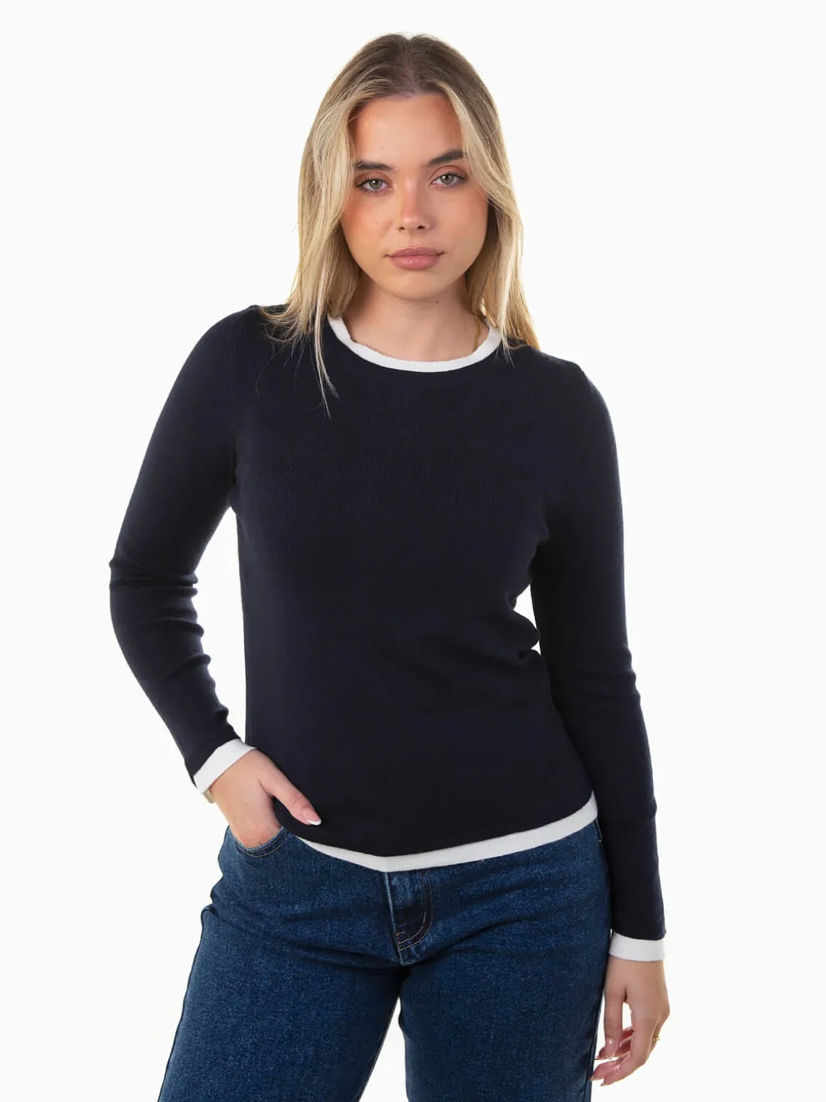 Camisola com detalhe em contraste