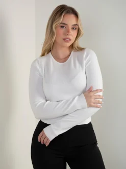 Camisola curta malha canelada