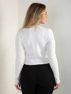 Camisola curta malha canelada