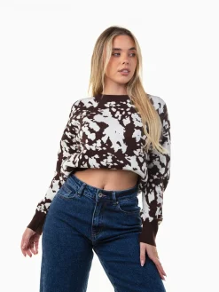 Camisola de malha animal print