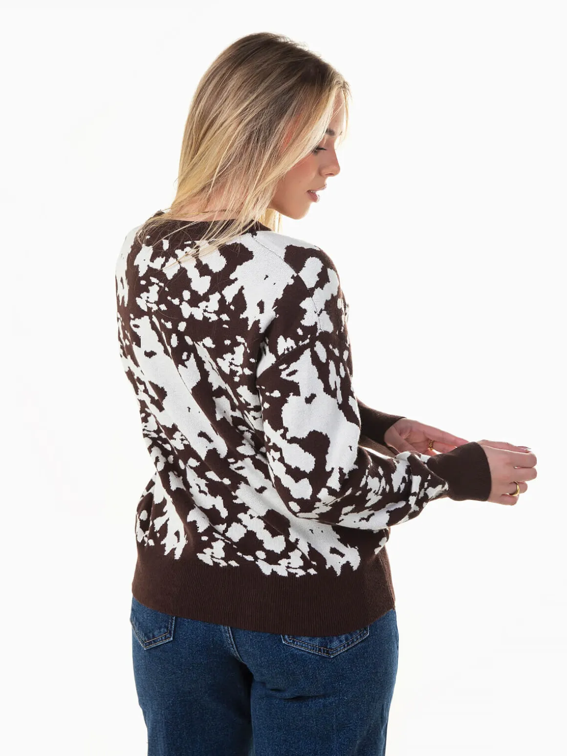 Camisola de malha animal print