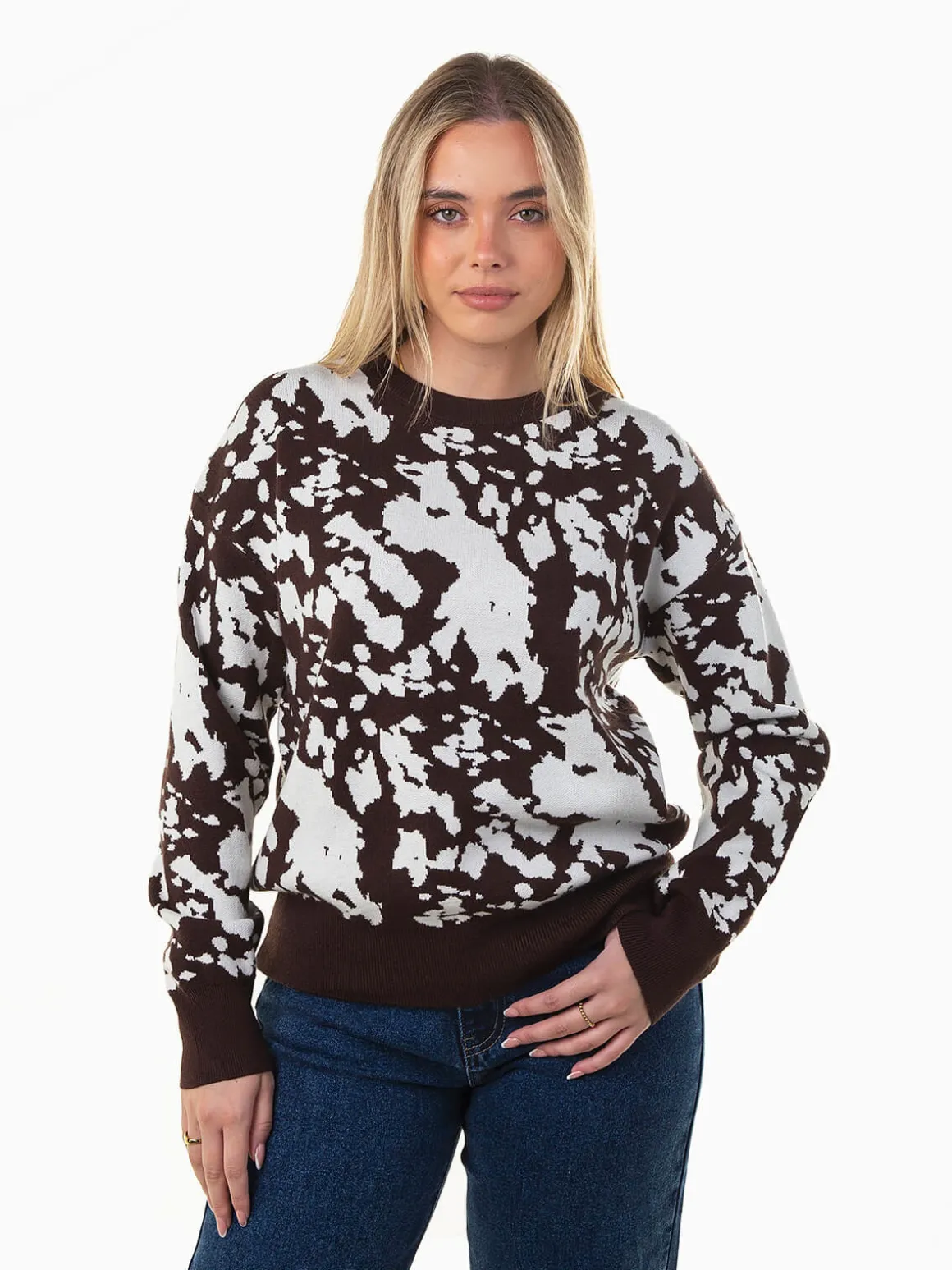 Camisola de malha animal print