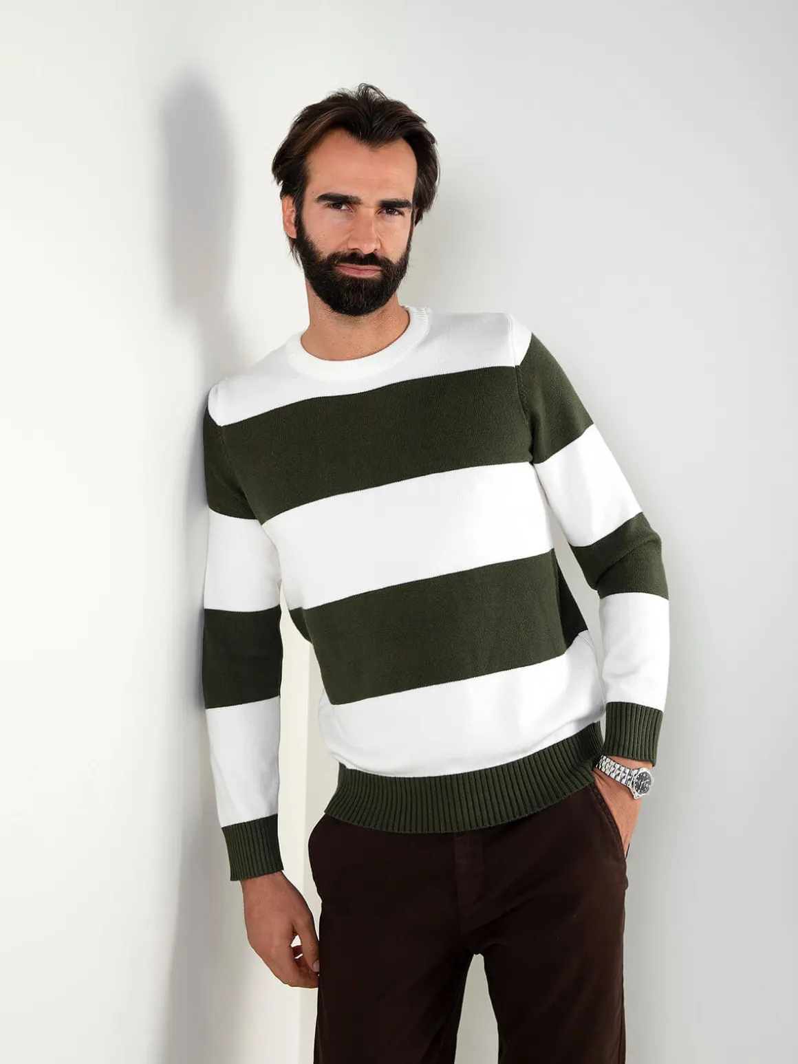 Camisola de malha color block