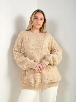 Camisola de malha com aplicação floral