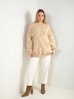 Camisola de malha com aplicação floral