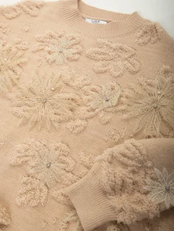 Camisola de malha com aplicação floral