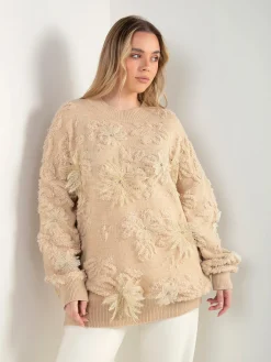 Camisola de malha com aplicação floral