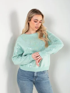 Camisola de malha com lantejoulas