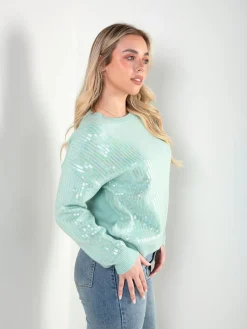 Camisola de malha com lantejoulas