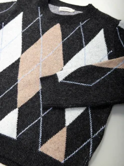 Camisola de malha com padrão losangos