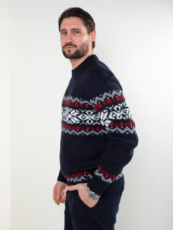 Camisola de malha com padrão jacquard