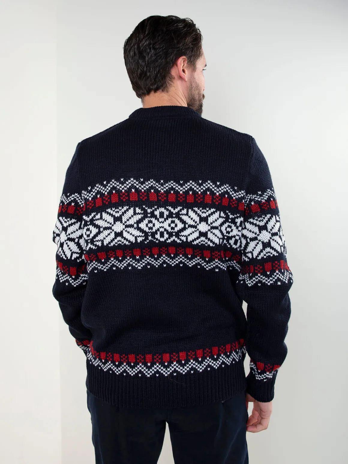 Camisola de malha com padrão jacquard