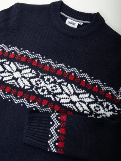 Camisola de malha com padrão jacquard