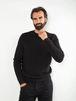 Camisola de malha texturizada