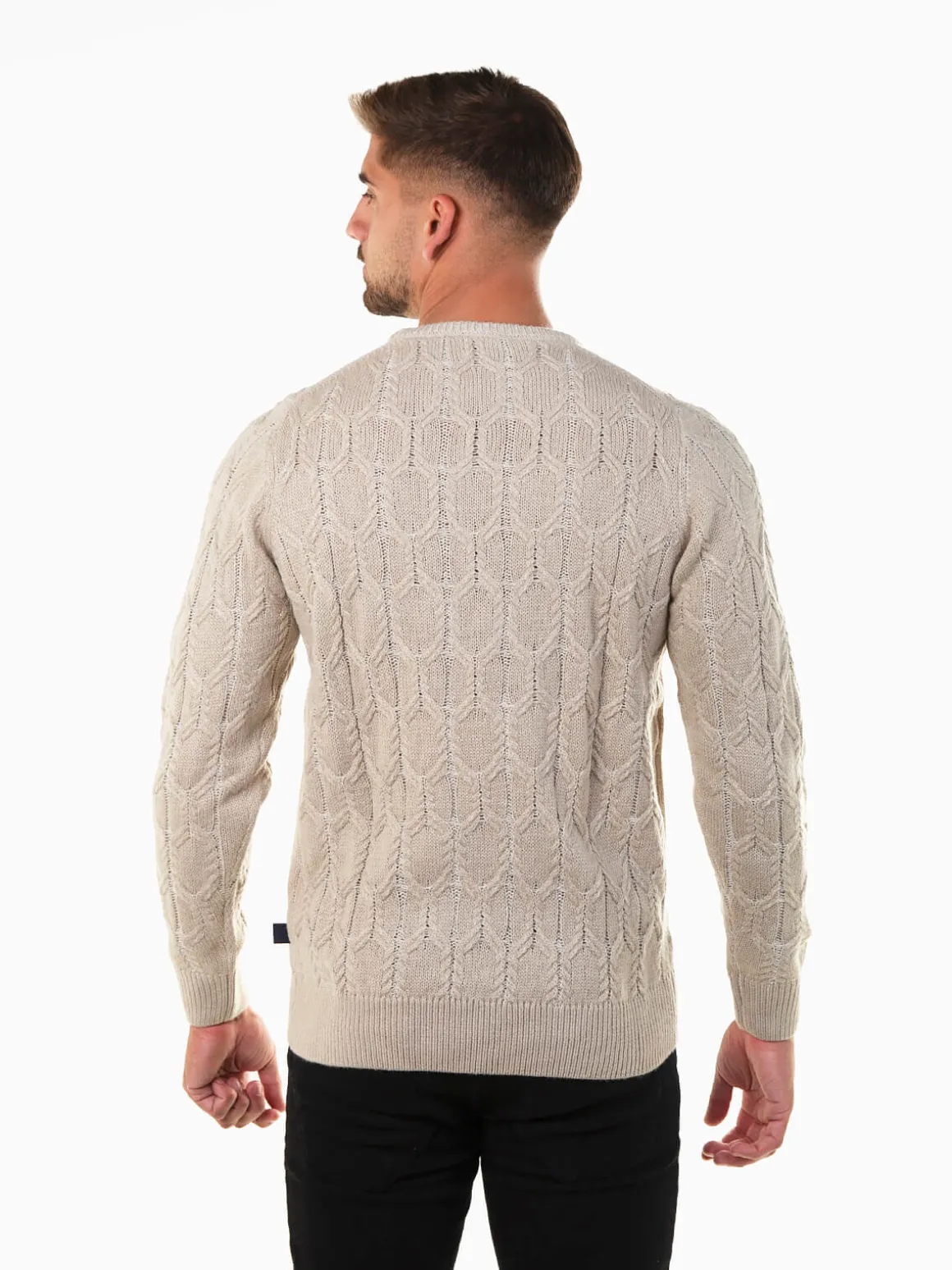 Camisola de malha trançada