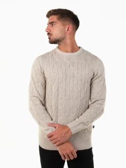 Camisola de malha trançada