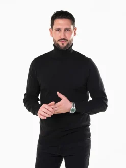 Camisola gola alta malha fina