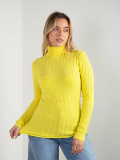 Camisola justa malha canelada