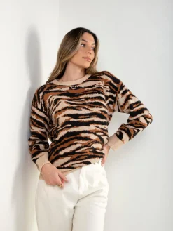 Camisola malha animal print