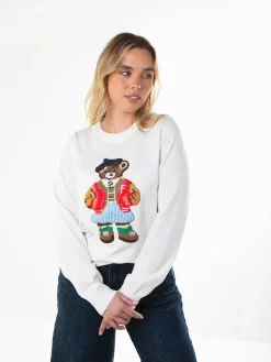 Camisola malha bordado urso