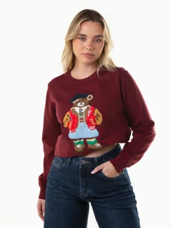 Camisola malha bordado urso