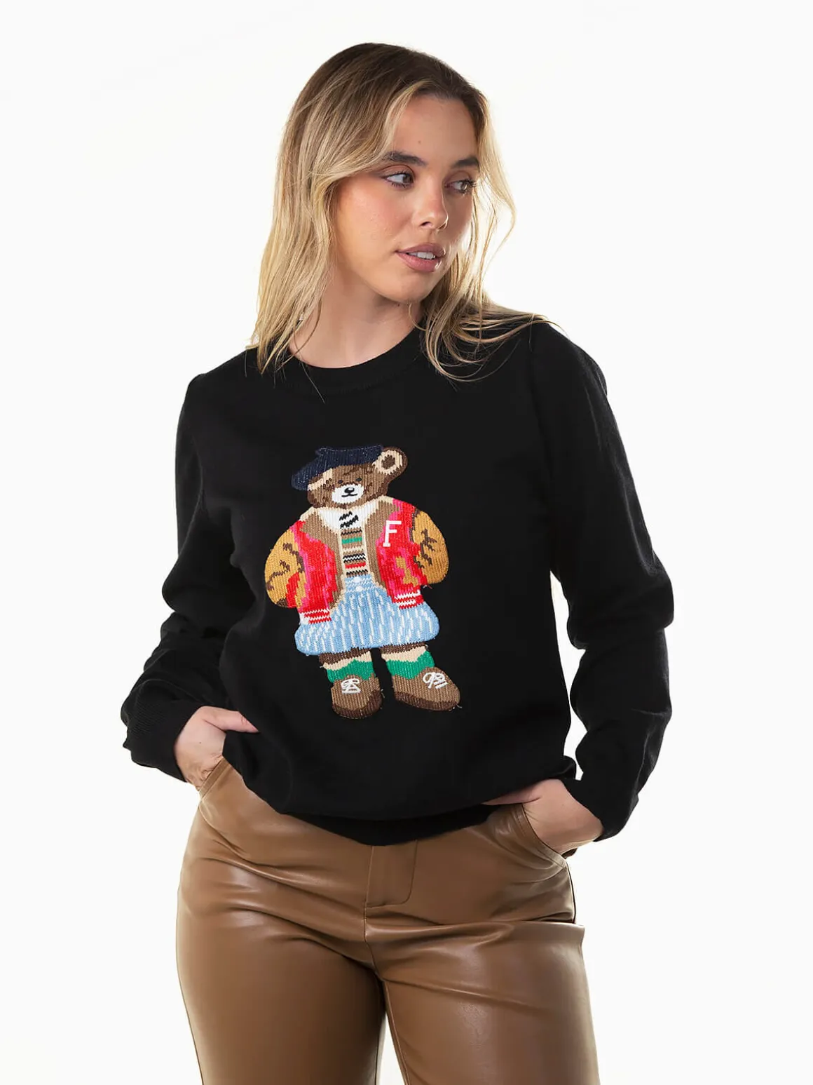 Camisola malha bordado urso