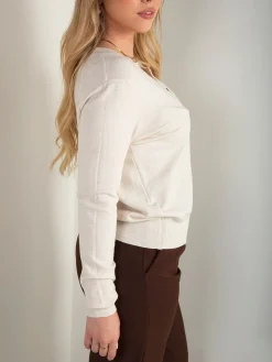 Camisola malha botões decorativos