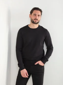 Camisola malha básica gola redonda