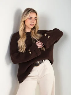 Camisola malha canelada com detalhe corações