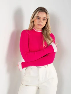 Camisola malha canelada com detalhes