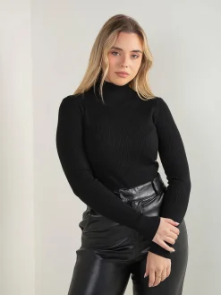 Camisola malha canelada mistura viscose