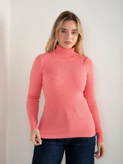 Camisola malha canelada mistura viscose