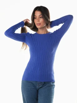 Camisola malha canelada mistura viscose