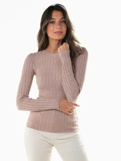 Camisola malha canelada mistura viscose