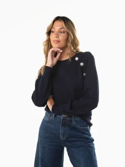 Camisola malha com botões decorativos