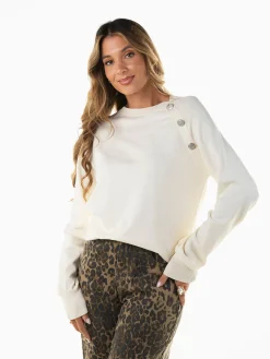 Camisola malha com botões decorativos