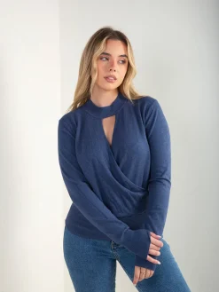 Camisola malha com detalhe cruzado