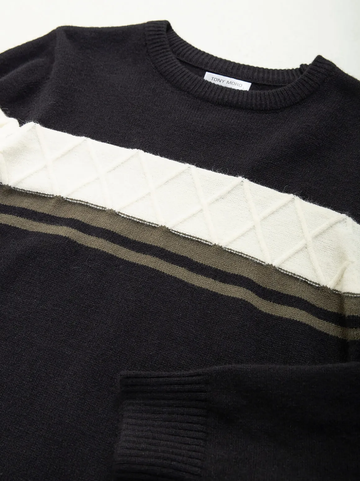 Camisola malha com detalhe losangos