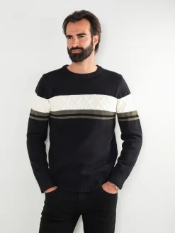 Camisola malha com detalhe losangos