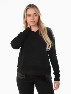 Camisola malha com efeito blusa