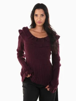 Camisola malha com folhos