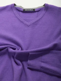 Camisola malha com gola V