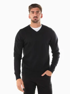 Camisola malha com gola V