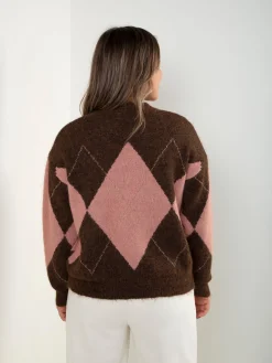 Camisola malha com losangos