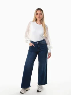 Camisola malha com mangas transparentes