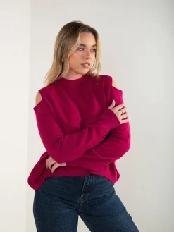 Camisola malha com ombros recortados