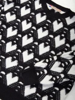Camisola malha com padrão corações